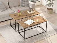 Skåne home - salontafel set bestaande uit 3 delen - atlantic pine/zwart - afbeelding 3 van  5