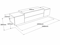 Skåne home - tv meubel - concrete/patara - 160 x 37 cm - afbeelding 6 van  6