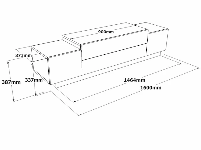 Skåne home - tv meubel - concrete/patara - 160 x 37 cm - afbeelding 6 van  6