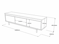 Skåne home - tv meubel - felt/larex - 160 cm - afbeelding 7 van  7
