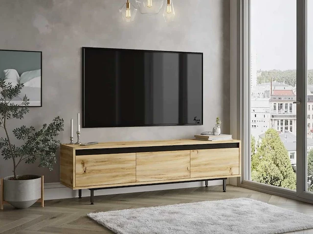 Skåne home - tv meubel - felt/larex - 160 cm - afbeelding 3 van  7