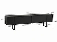 Skåne home - tv meubel - mat zwart (led) - 180 cm - afbeelding 6 van  7