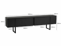 Skåne home - tv meubel - mat zwart (led) 180 cm - afbeelding 6 van  7