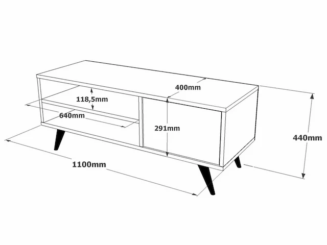 Skåne home - tv meubel - pine - 110 x 40 cm - afbeelding 6 van  6