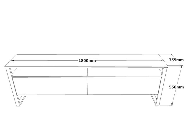 Skåne home - tv meubel - pine 180 cm - afbeelding 4 van  4