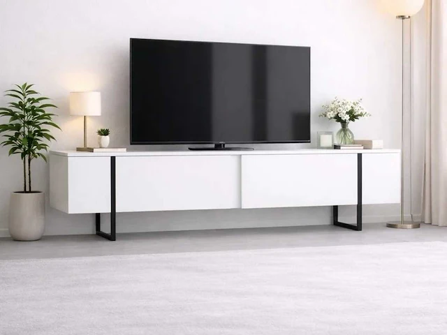 Skåne home - tv meubel - wit (led) - 180 cm - afbeelding 4 van  5