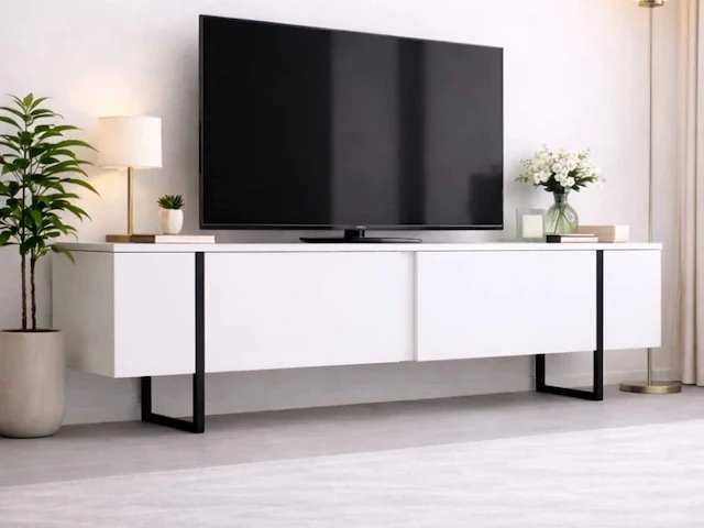 Skåne home - tv meubel - wit (led) - 200 cm - afbeelding 3 van  6