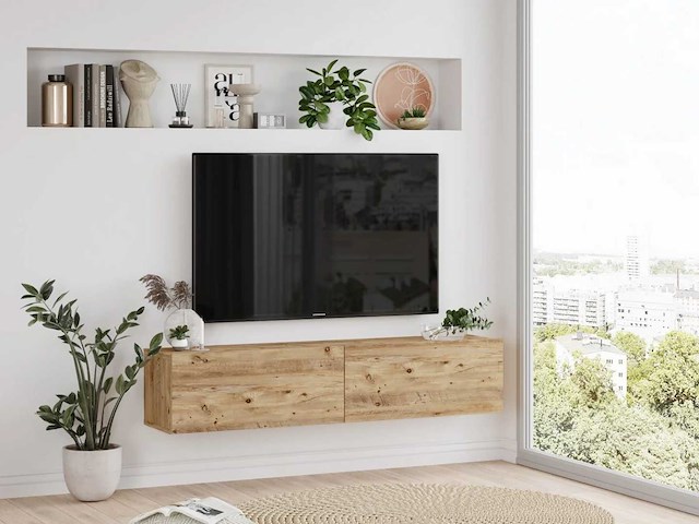Skåne home - zwevend tv meubel - pine 140 cm - afbeelding 4 van  6