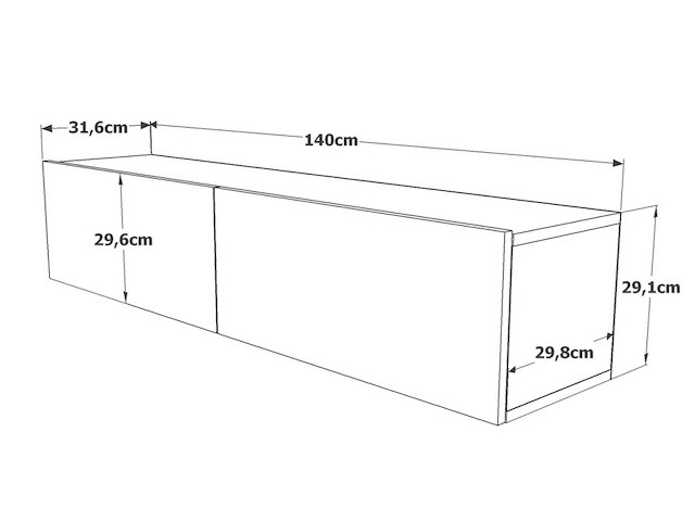 Skåne home - zwevend tv meubel - pine 140 cm - afbeelding 6 van  6