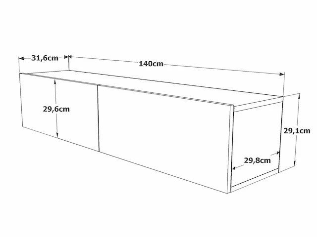 Skåne home - zwevend tv meubel - pine 140 cm - afbeelding 6 van  6
