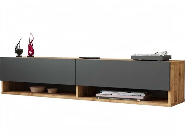 Skåne home - zwevend tv meubel - pine/anhracite 140 cm - afbeelding 1 van  5