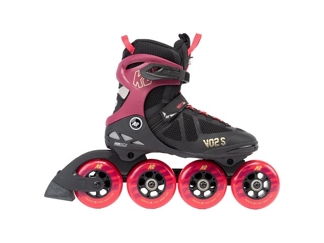 Skates unisex inline skates vo2 s 90 short cuff burgandy roze - afbeelding 3 van  5