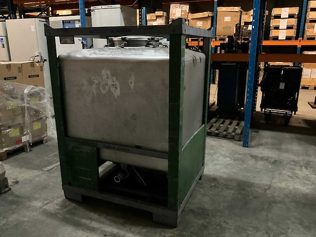 Ske roestvrijstalen opslagtank met gegalvaniseerd frame - afbeelding 3 van  7