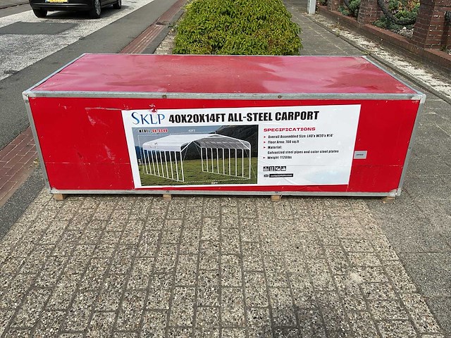 Sklp sk-sc40 40x20x14ft carport staalconstructie - afbeelding 8 van  9