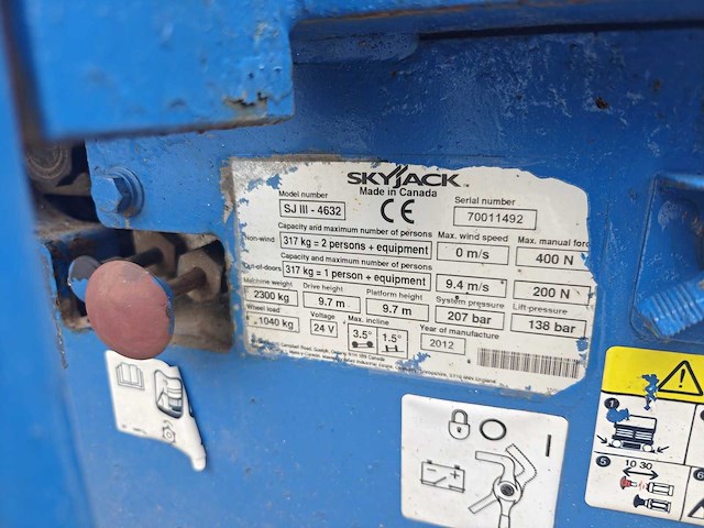 Skyjack - 2012 - sjiii 4632 - hoogwerker - afbeelding 2 van  10