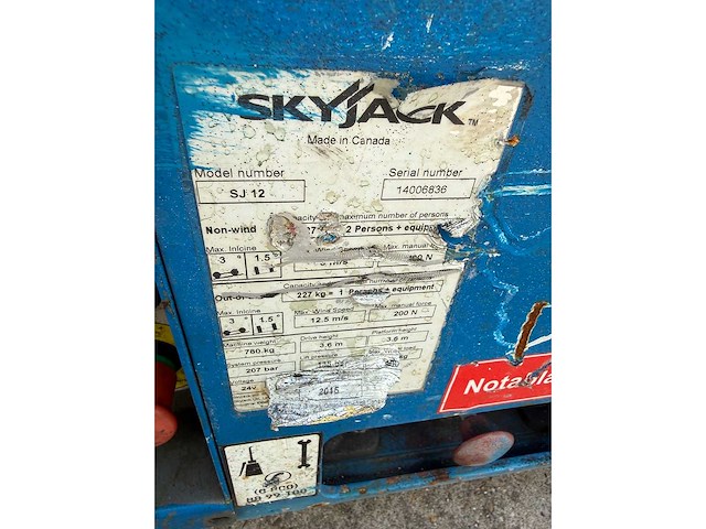 Skyjack - 2015 - sj12 - mast - hoogwerker - afbeelding 13 van  20