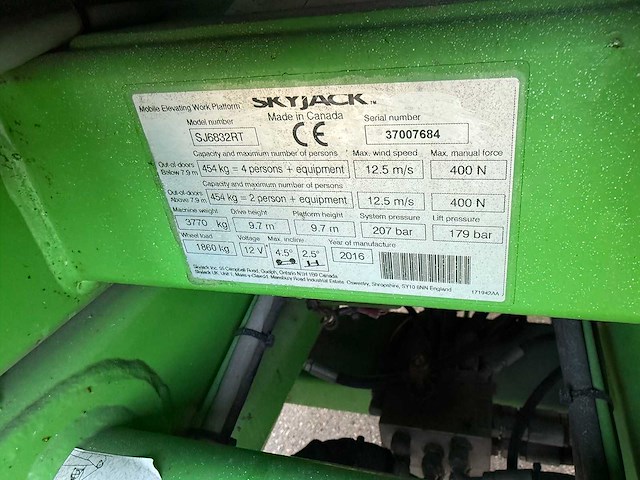 Skyjack - sj 6832 rt - aerial work platforms - 2016 - afbeelding 23 van  23