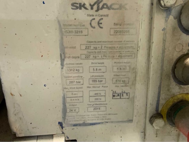 Skyjack - sjiii3219 bj. 2015 - hoogwerker - werkhoogte 7,8m, 266 uur - afbeelding 17 van  18