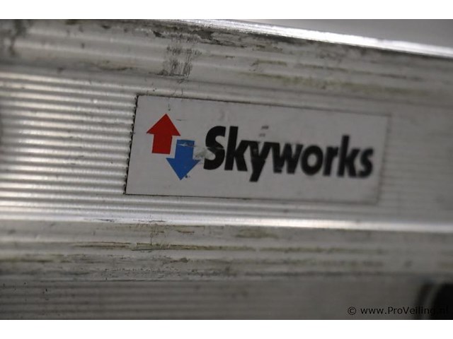 Skyworks schuifladder/trekladder met touw 2x20 sporten - afbeelding 3 van  6
