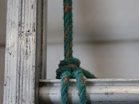 Skyworks schuifladder/trekladder met touw e 2x16 sporten - afbeelding 2 van  8