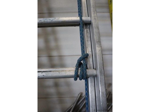 Skyworks schuifladder/trekladder met touw e 2x20 sporten - afbeelding 2 van  7
