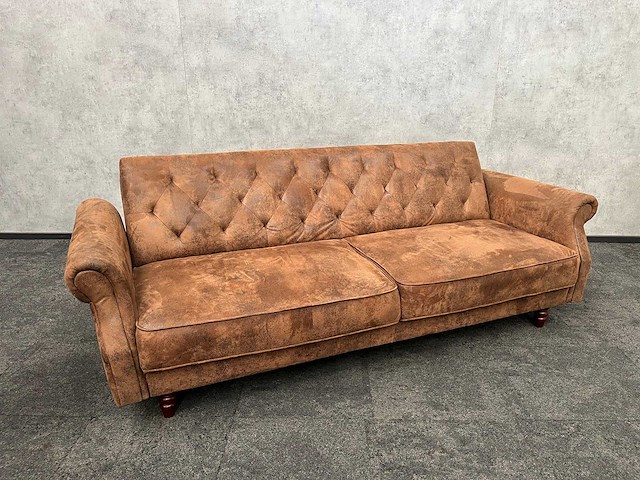 Slaapbank met armleuningen - kunstsuède - afbeelding 1 van  5