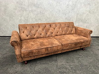 Slaapbank met armleuningen - kunstsuède - afbeelding 1 van  5