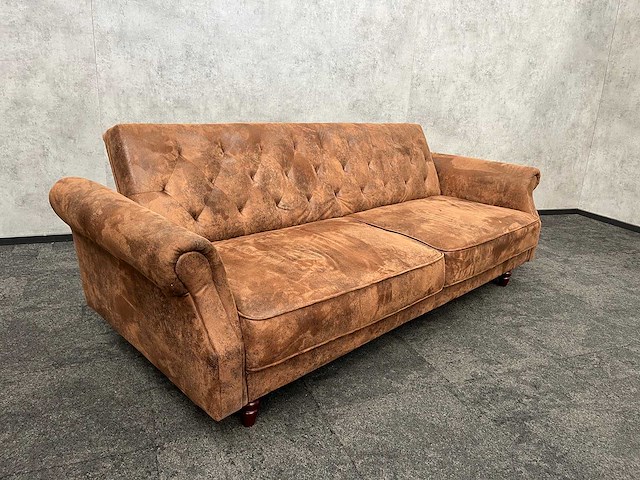 Slaapbank met armleuningen - kunstsuède - afbeelding 3 van  5