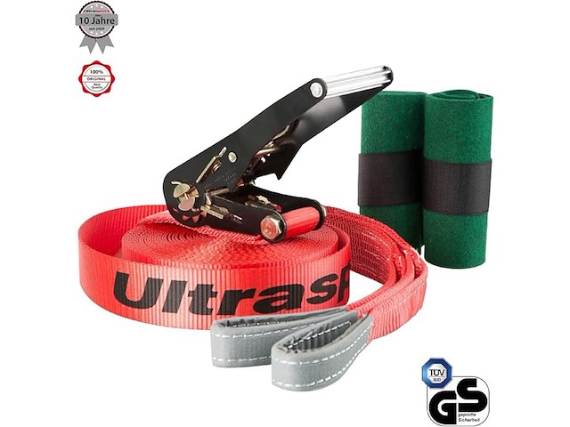 Slackline met boombescherming 25m ultrasport - afbeelding 1 van  5