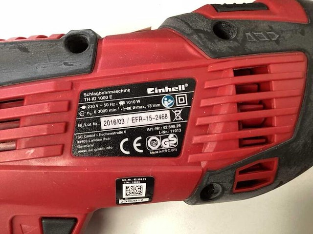 Slagboormachine met accessoires, einhell, th-id 1000e - afbeelding 6 van  7