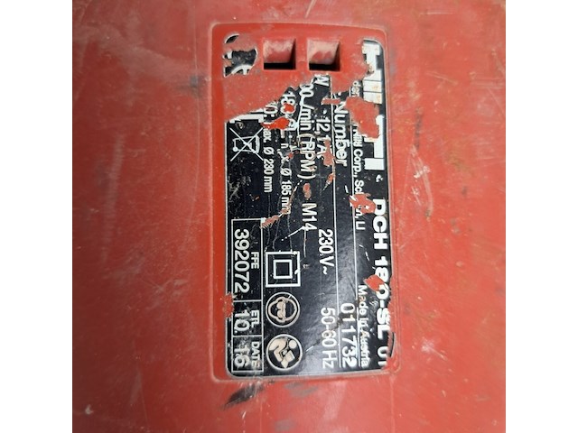 Sleuvenzaagmachine 230 v ~ hilti, dch 180-sl, bouwjaar 2016 - afbeelding 11 van  11