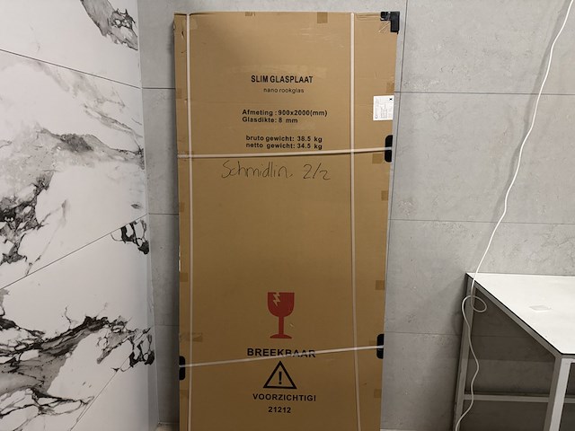 Slim glasplaat 90x200 rookglas wb, 20.3480 - afbeelding 2 van  3