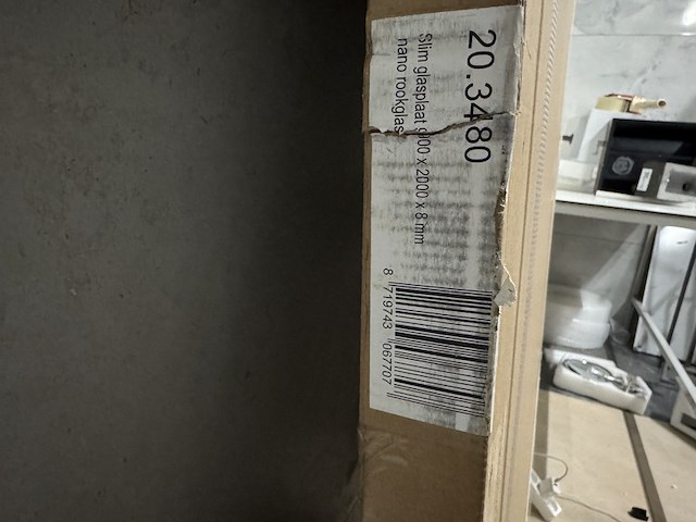 Slim glasplaat 90x200 rookglas wb, 20.3480 - afbeelding 3 van  3