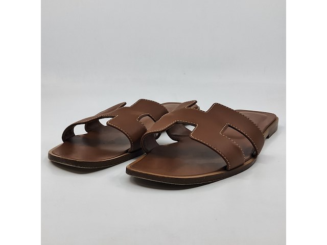Slippers, hermès, bruin, maat 38,5 - afbeelding 1 van  10