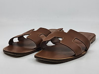 Slippers, hermès, bruin, maat 38,5