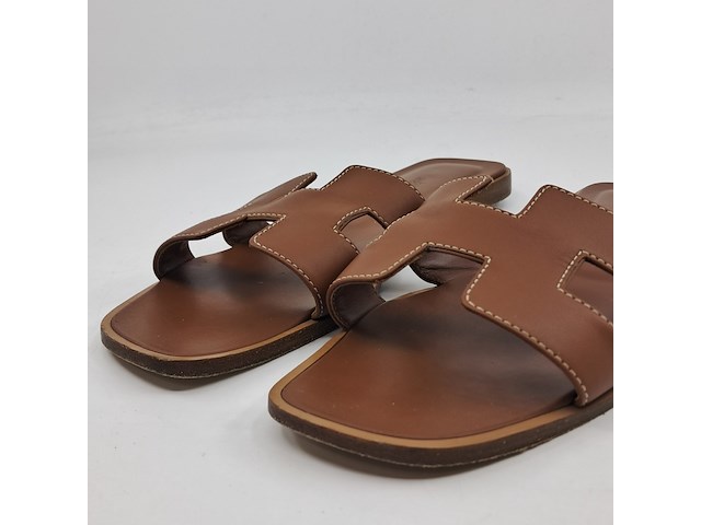 Slippers, hermès, bruin, maat 38,5 - afbeelding 3 van  10