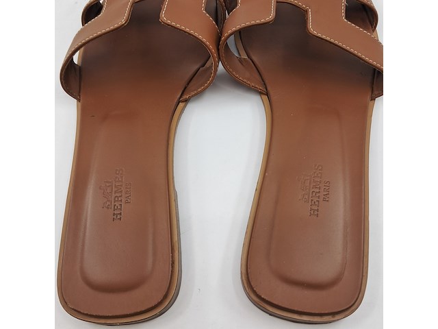 Slippers, hermès, bruin, maat 38,5 - afbeelding 5 van  10