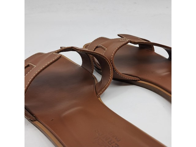 Slippers, hermès, bruin, maat 38,5 - afbeelding 7 van  10