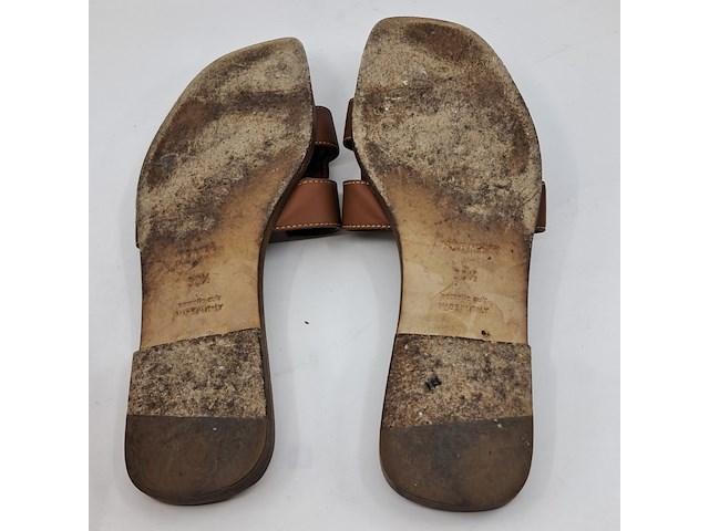 Slippers, hermès, bruin, maat 38,5 - afbeelding 9 van  10