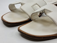 Slippers, hermès, wit/bruin, maat 39 - afbeelding 2 van  9