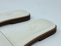 Slippers, hermès, wit/bruin, maat 39 - afbeelding 3 van  9