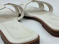 Slippers, hermès, wit/bruin, maat 39 - afbeelding 5 van  9
