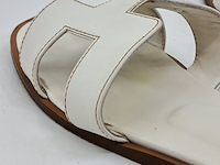 Slippers, hermès, wit/bruin, maat 39 - afbeelding 6 van  9