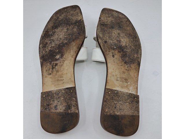 Slippers, hermès, wit/bruin, maat 39 - afbeelding 8 van  9