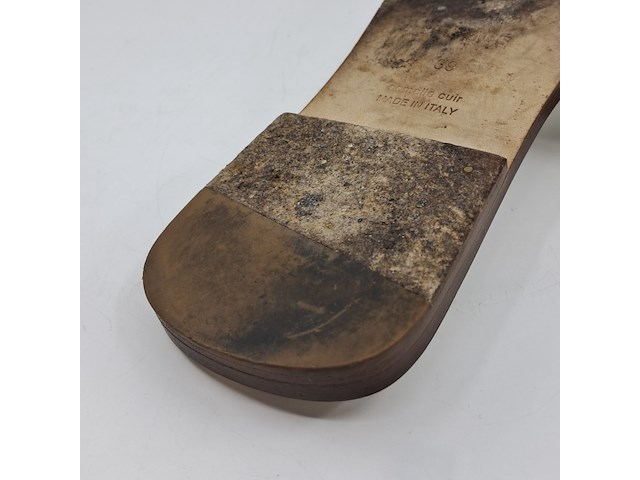 Slippers, hermès, wit/bruin, maat 39 - afbeelding 9 van  9