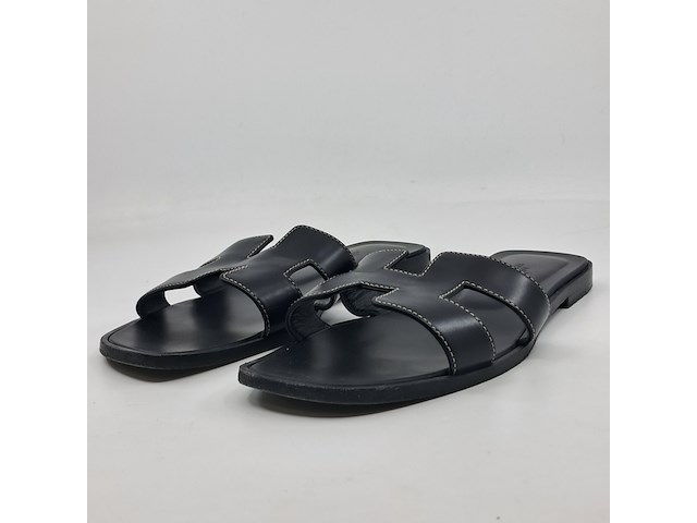 Slippers, hermès, zwart, maat 39,5 - afbeelding 1 van  9