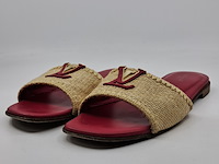 Slippers, louis vuitton, beige/roze, maat 39,5 - afbeelding 1 van  11