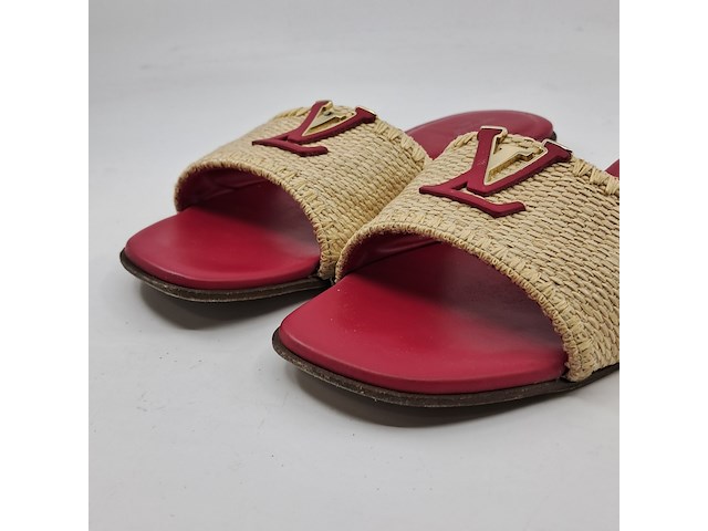 Slippers, louis vuitton, beige/roze, maat 39,5 - afbeelding 4 van  11