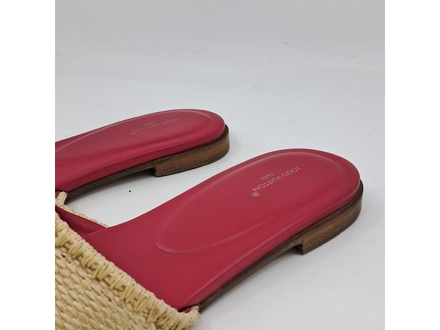 Slippers, louis vuitton, beige/roze, maat 39,5 - afbeelding 5 van  11