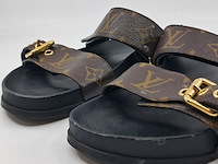 Slippers, louis vuitton, bruin/zwart, maat 38,5 - afbeelding 2 van  9